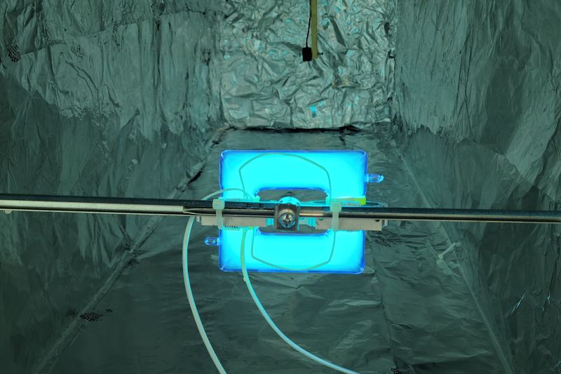 UV disinfection lamp set up for room sanitisation